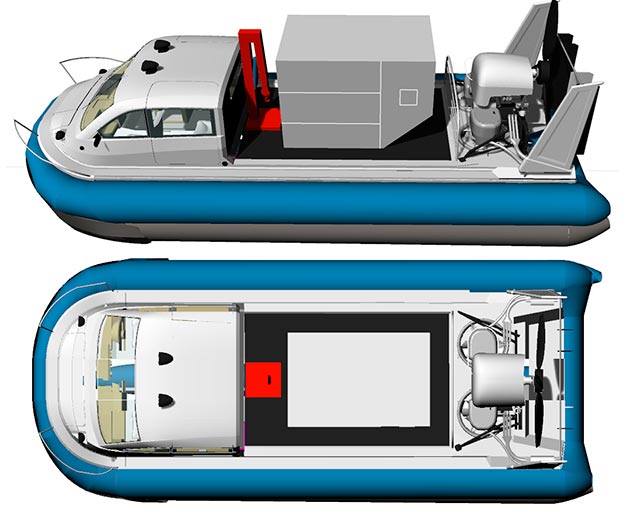 Грузовое судно-платформа на воздушной подушке